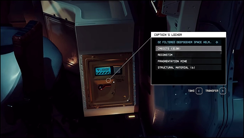 Datura Ship Captain's Locker Loot in Top Secrets mission of Starfield