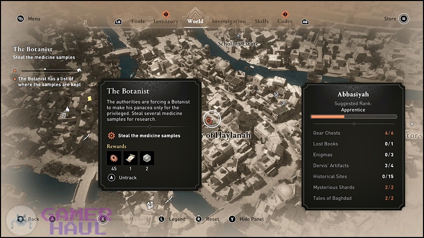 The Botanist Contract Location in Assassin's Creed Mirage
