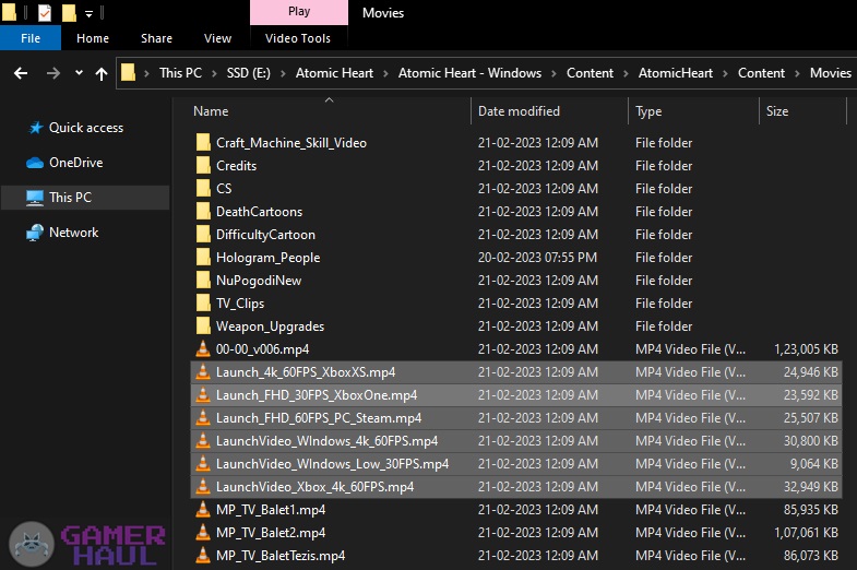 Atomic Heart Game Directory to Delete Movies Intro Startup MP4 Files