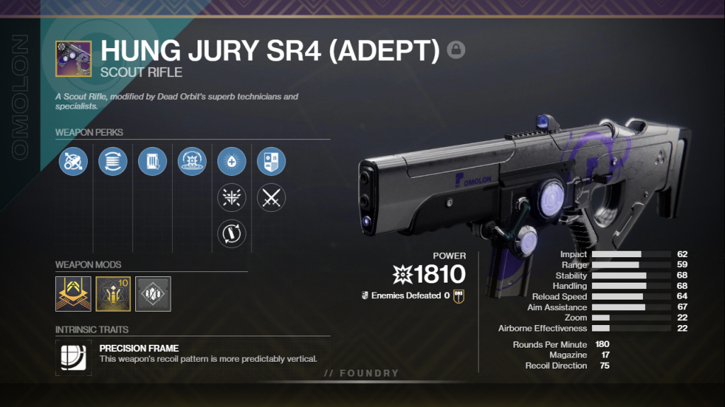 destiny 2 adept hung jury