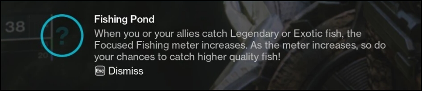 Focused Fishing tutorial message in Destiny 2