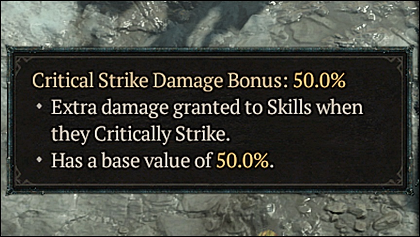 Critical Strike Damage Bonus Rogue Stat in Diablo 4 (D4)