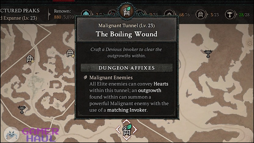 The Boiling Wound Malignant Tunnel Location in Diablo 4 (D4)